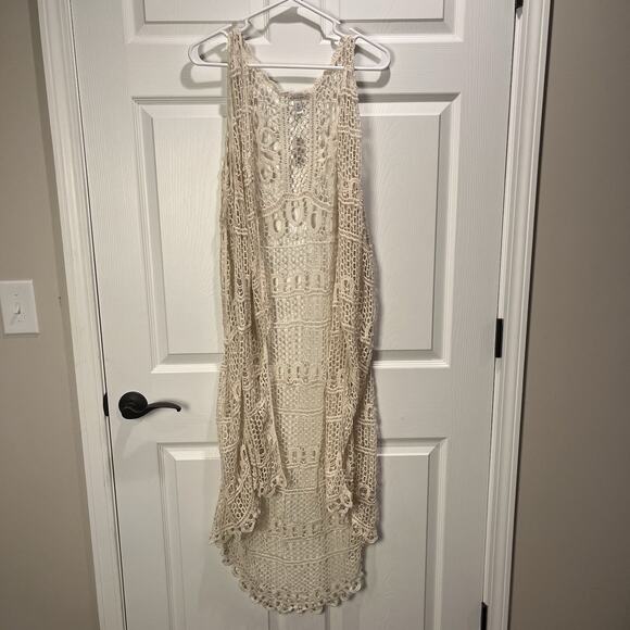 Cato Sweaters - Cato Crochet Open Cardigan Duster Hippie Boho Size XL Festival Fairy Western NWT